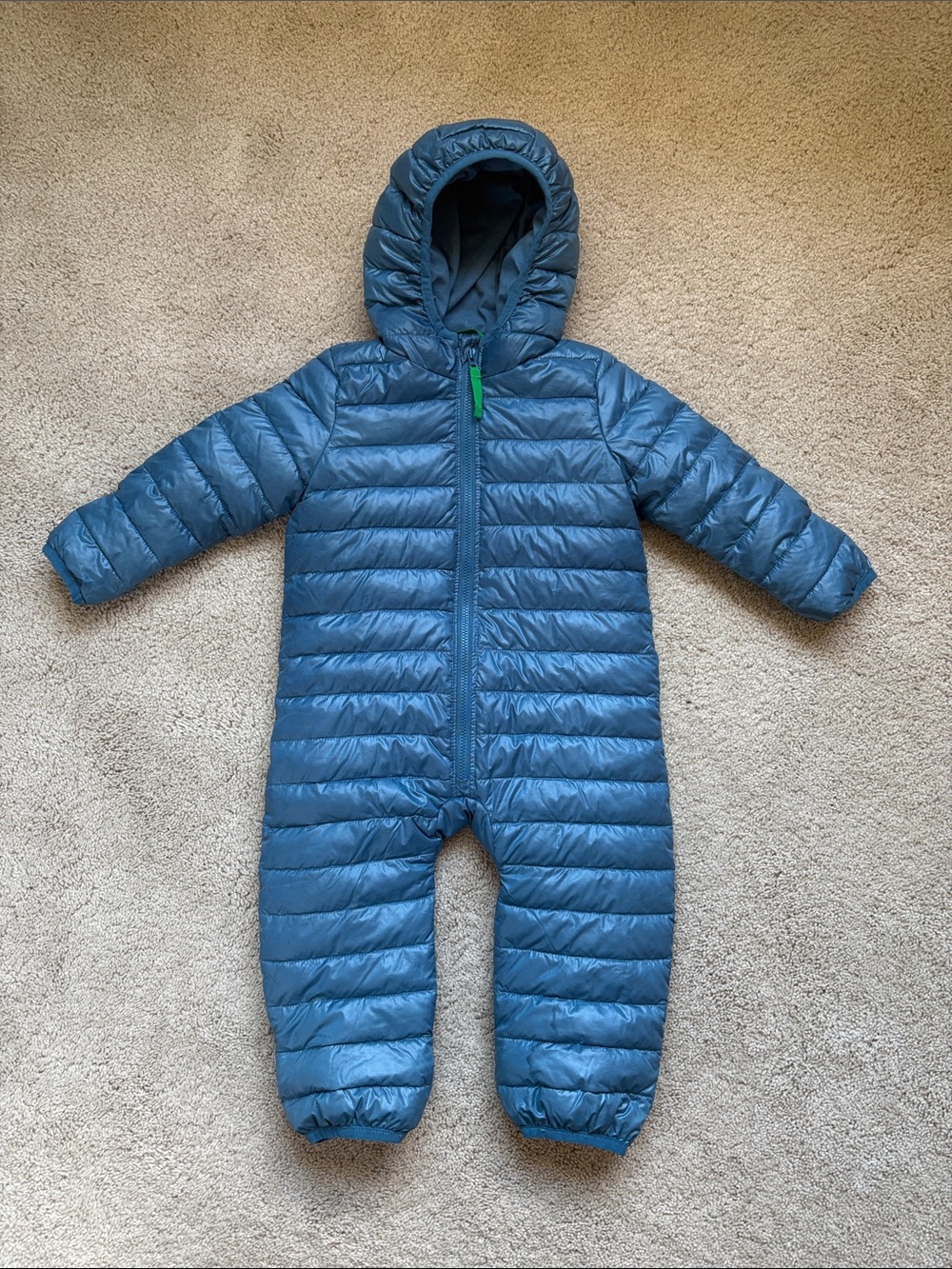 Primary Baby Puffer One-Piece Snowsuit - Blue